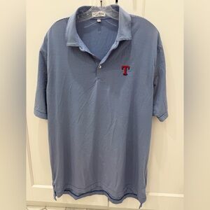 Peter Millar Summer Comfort texas rangers polo striped blue and white